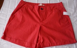 Women&#39;s Missy Canyon River Blue Chino Shorts Size 16 Chinese Red New W Tags - $17.79
