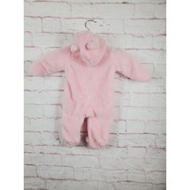 Carters One Piece Fleece Infant 3 Months Pink Hooded Long Sleeve Warm - £16.50 GBP