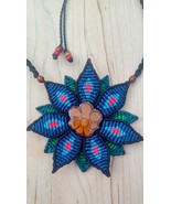 Ayahuasca flower ceremonial macrame necklace - $65.00