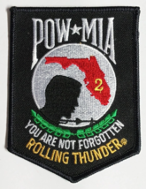 POW &amp; MIA You Are Not Forgotten Rolling Thunder FL USA Embroidered 4&quot;h P... - £7.83 GBP
