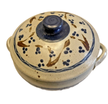 Casserole Pottery Signed Studio Art Lidded Small Bowl Dish Unknown Artist - £36.52 GBP