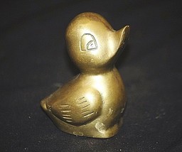 Old Vintage Solid Brass Whimsical Duck Art Figurine Curio Cabinet Decor - £13.44 GBP