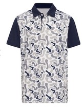 Adidas HR5299 Boy&#39;s Camo Print Golf Polo Top Collegiate Navy ( XL ) - £33.25 GBP