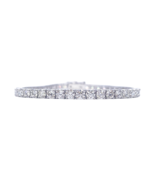 18ct White Gold Natural Diamond 4-Claw Tennis Bracelet 5.84ct 7&quot;inches - $11,138.23