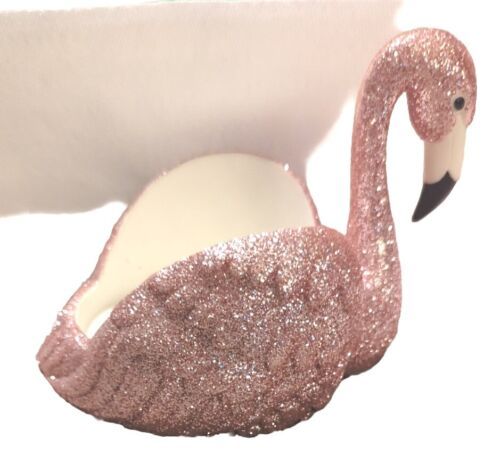 Primary image for Bath & Body Works Pink Glitter Swan 3-wick Candle Holder Pedestal Stand 