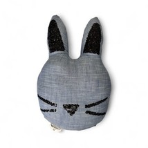 Pottery Barn Teen Emily &amp; Meritt Denim Like Bunny Shaped Pillow Blue Seq... - $21.56