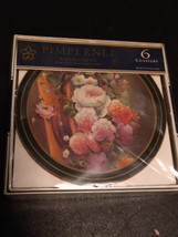 New Pimpernel Flower Basket Coasters W/Corked Back Vintage England 6 Pieces - $26.72