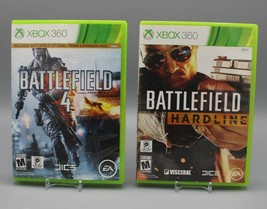 Lot of 2 Xbox 360 Battlefield Hardline (2015) &amp; Battlefield 4 (2013) Tested - £14.69 GBP