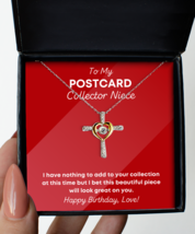 Postcard Collector Niece Necklace Birthday Gifts - Cross Pendant Jewelry  - £39.34 GBP
