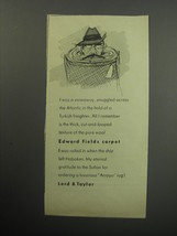 1957 Lord & Taylor Edward Fields Carpet Advertisement - I was a stowaway - $18.49