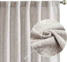 Jinchan Curtains For Living Room Faux Linen Curtains Heathered Burlap Fa... - $51.99