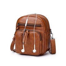 Shoulder Bag Women Multi-Function PU Leather Small Vintage Crossbody Handbag Cas - £14.44 GBP