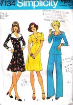 Vintage 1975 Misses&#39; Dress, Pants &amp; Top Pattern 7134-s Size 12 - Uncut - £11.19 GBP