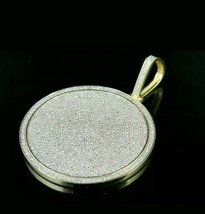 2.5CT Diamante Taglio Rotondo 14k Placcato Oro Giallo Uomo Medaglione Vintage - £170.18 GBP