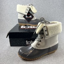 Totes Snow Boots Womens Size 9 Duck Toe Leather Winter Waterproof Fleece lined - $47.88