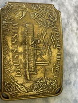 Vtg Belt buckle Tiffany New York Queen of the West Mississippi 3 5/8  * 2.5 inch image 7