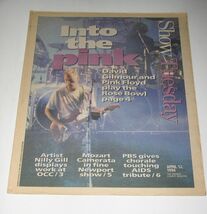 David Gilmour Floyd Show Newspaper Supplement Vintage 1994 Concert Preview - $19.99