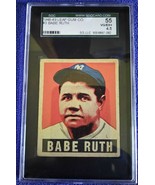 1948-49 Leaf Gum Co. #3 Babe Ruth Yankees HOF SGC 4.5  " ICONIC CARD " - £7,787.62 GBP