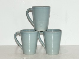 Crate and Barrel Light Blue Stoneware Mugs Set of 3 Portugal - £26.14 GBP