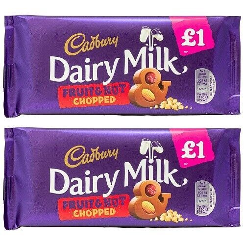 Cadbury Dairy Milk Fruit & Nut Chopped, 100 gm X 2 pack (Free shipping world) - $22.00