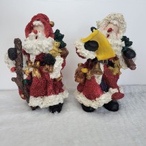 VTG SANTA CLAUS Christmas FIGURINES Set of 2 RARE EXCELLENT CONDITION - $36.35