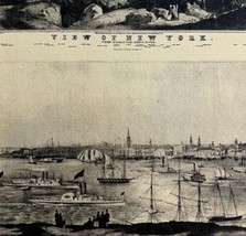 Harbor Views Of New York Nautical 1942 Art Antique Print Ships Coast DWV5E - £16.05 GBP