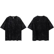 Hip Hop Streetwear Oversize T-shirt 2022 Men Washed Plain T Shirt Harajuku Cotto - £100.79 GBP