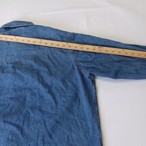 Vintage Plains Western Wear Pearl Snaps Shirt Men's Large Blue Denim Long Sleeve image 8