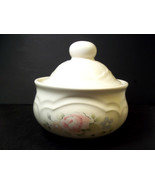 Pfaltzgraff covered round sugar bowl TEA ROSE 4&quot; tall with lid Stoneware... - $10.35