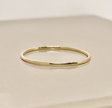 Gioielli Regalo 1mm Tinta Unita Anello di Matrimonio IN 14K Oro Giallo Placcato - £17.44 GBP