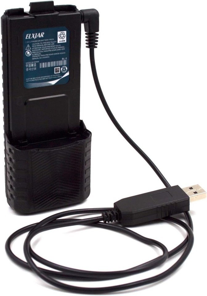Extended Battery Life 2-Pack for UV-5R: 7.4V 3800mAh with Fast Charging Cables Item image 6