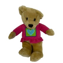 Hallmark Cards Plush Tan Bear Heart Logo Sweater Shirt 10” Stuffed Animal - £7.56 GBP