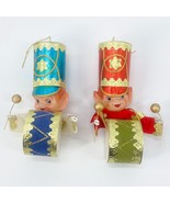 Vintage Set Christmas Elf Ornaments Drum Major 1960&#39;s Japan Mid-Century ... - $43.54