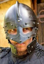 Helmet Viking Medieval Chainmail Steel Norman Knight Chain Mail Armor Ve... - £71.35 GBP