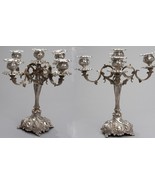 Fabulous french pair silver candelabra of 1700. Rocaille. - £3,046.13 GBP