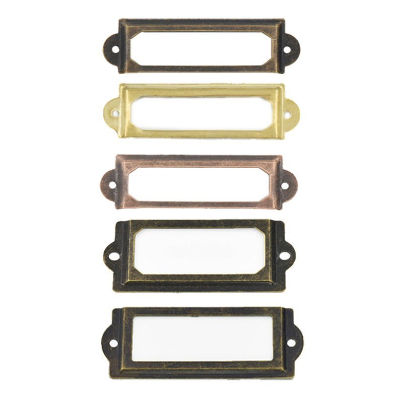20 Pcs Drawer Door Library Label Tag Pull Home Cabinet Frame Handle File Name