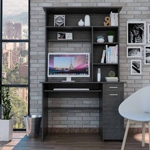 43" Gray Computer Desk With Hutch - $12,886.11 MXN
