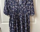 Natural Life Stella V Neck Tunic Floral Dress Multicolored Size XL Blue ... - $36.57