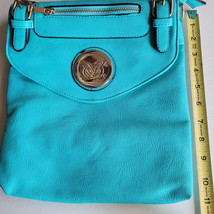 Aqua Blue Handbag Purse Bag Shoulder Messenger Cross Body Faux Leather Tote New - £15.78 GBP