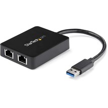 StarTech.com USB 3.0 to Dual Port Gigabit Ethernet Adapter w/USB Port - 10/100/1 - £68.76 GBP