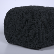 Dark Charcoal Spongy Microfiber Square Pouf Ottoman | Cozy Seating - $1,647.16 MXN