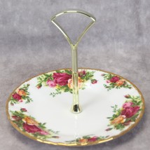 Royal Albert Old Country Roses 1 Tiered 6.2” Round Serving Plate/Tray Top Handle - £19.57 GBP