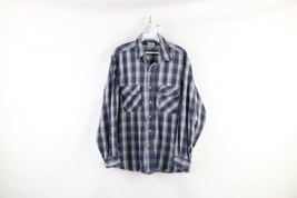 Vintage 90s Five Brother Mens Large Distressed Heavyweight Flannel Butto... - £34.91 GBP