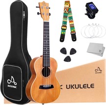 Mahogany 23-Inch Concert Hawaiian Starter Uke Kids Guitar Ukalalee With Gig Bag - £57.04 GBP