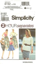 Simplicity 8192 Misses Full Skirt Slim Skirt Tops Pattern 10,12,14,16 UNCUT FF - £7.40 GBP