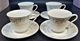 Set of 4 Montgomery Ward Style House Damask Tea/Coffee Cups and Saucer - $39.59