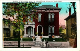 James Whitcomb Riley Residence Indianapolis Indiana IN UNP 1920s WB Postcard T17 - $2.92