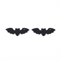 2 Black Bat Charms Halloween Themed Jewelry Supplies 24mm - £2.17 GBP