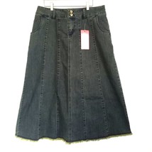 STYLE 7 Blue Jean Midi Skirt High Waist Retro Hippie Style Stretchy NWT 14 * 34 - £34.50 GBP