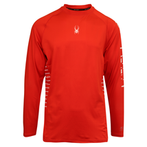 Spyder Men&#39;s T-Shirt Red UPF30+ Rash Guard L/S (S01D) - £15.09 GBP